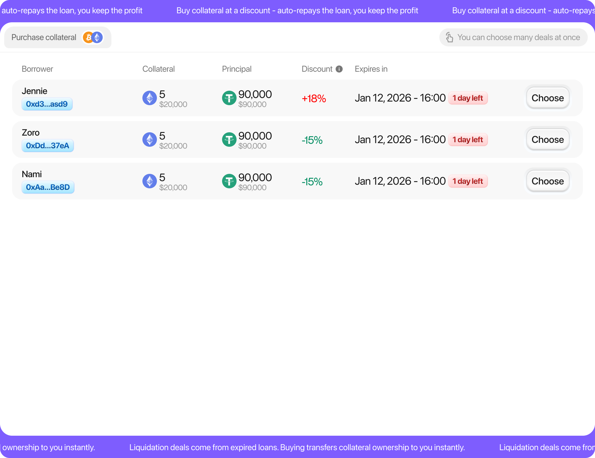 Stormbit Deals: a Dutch auction of defaulted collateral with discount and expiry